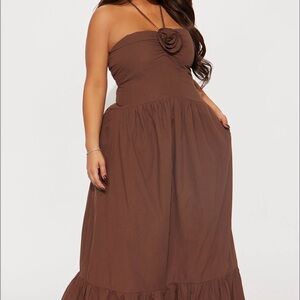 Fashion Nova Chocolate Strapless Dress